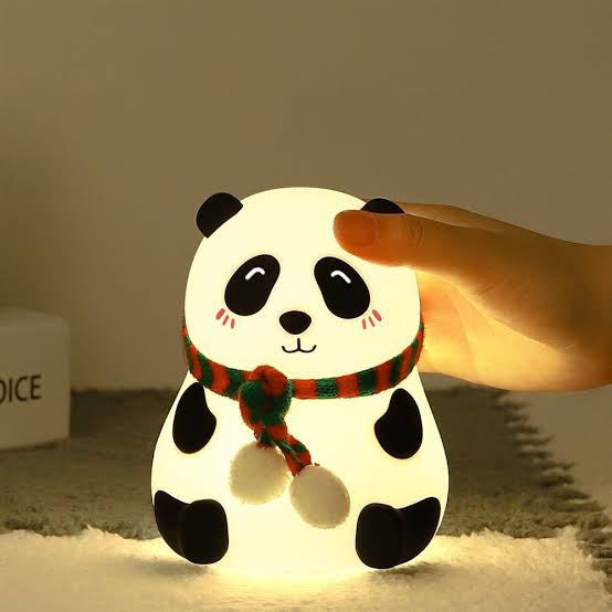 Silicone Panda Bear Night Light for Bedroom with 7 Colour Change LED Lamp