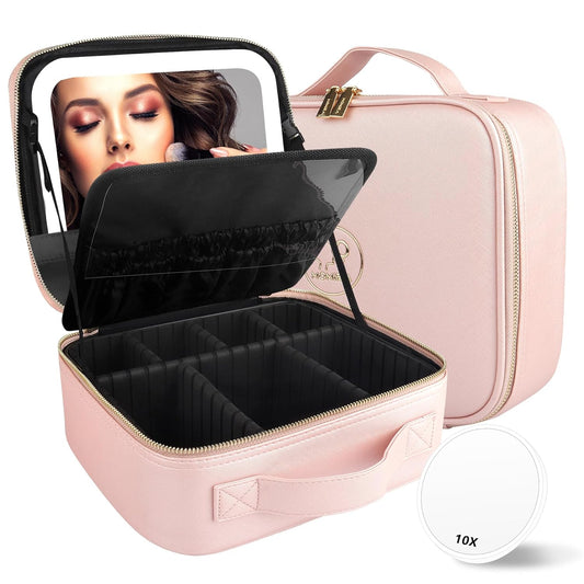 Travel Makeup Bag Cosmetic Bag &nbsp;with Large Lighted Mirror