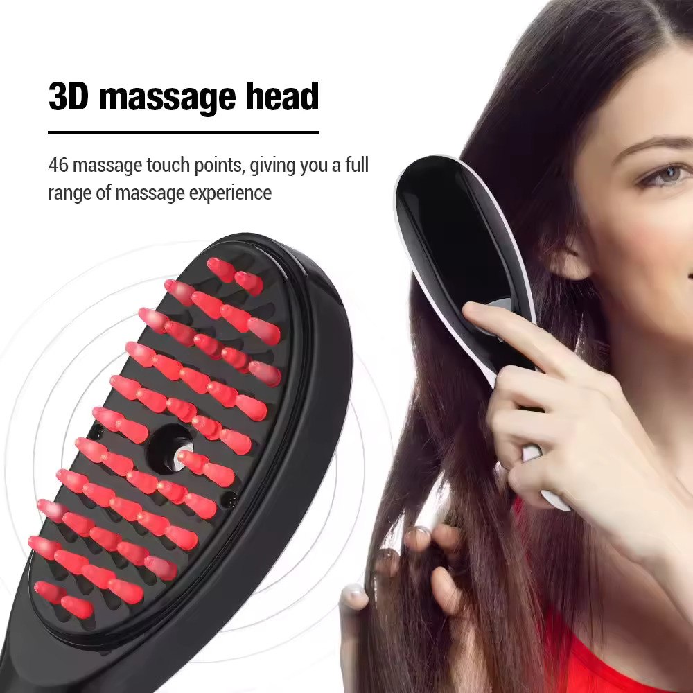 Electric Red Blue Light Therapy Vibration Comb Scalp Massage